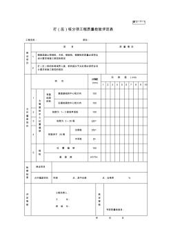 【工程表格模板】打压桩分项工程质量检验评定表