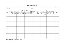 【工程表格模板】挖孔桩施工记录