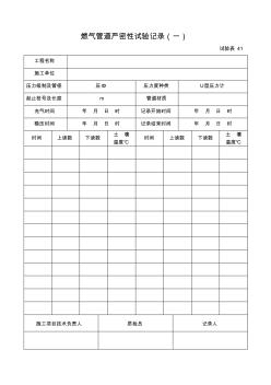 【工程表格模板】燃气管道严密性试验记录一