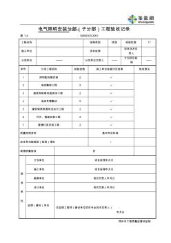 【工程表格模板】电气照明安装子分部