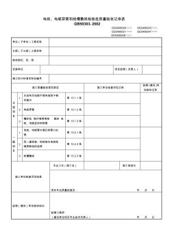 【工程表格模板】电线电缆穿管和线槽敷线检验批质量验收记录表