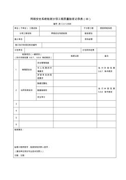 【工程表格模板】網(wǎng)絡(luò)安全系統(tǒng)檢測分項(xiàng)工程質(zhì)量驗(yàn)收記錄表(Ⅱ)