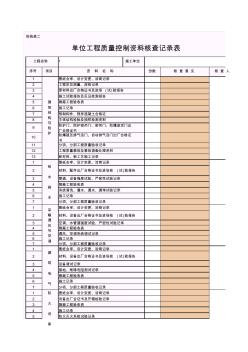 【工程表格模板】防统表2单位工程质量控资料核查记录表