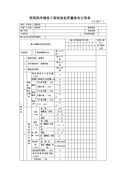 【工程表格模板】预制构件模板工程检验批质量验收记录表 (2)
