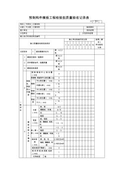 【工程表格模板】預(yù)制構(gòu)件模板工程檢驗(yàn)批質(zhì)量驗(yàn)收記錄表 (2)