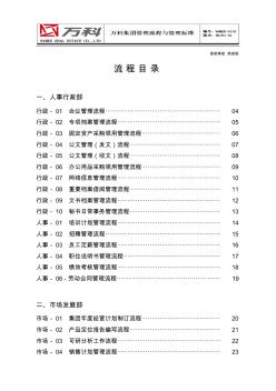 万科房地产集团公司全套管理流程