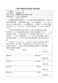 三轴水泥土搅拌桩试桩施工报告