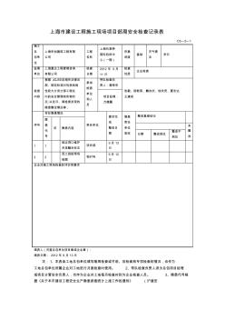 上海市建设工程施工现场项目部周安全检查记录表