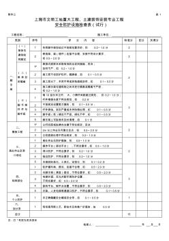 上海市文明工地检查评分表(新版)