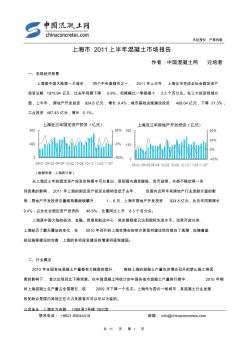 上海混凝土市场报告