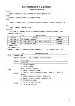 不锈钢镜光、拉丝产品检验标准规范