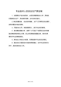 專業(yè)技術(shù)人員安全生產(chǎn)責(zé)任制