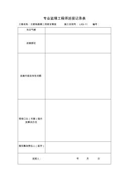 專(zhuān)業(yè)監(jiān)理工程師巡視記錄表 (2)
