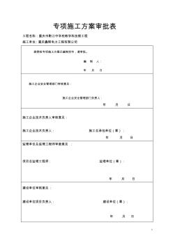 專項施工方案審批表