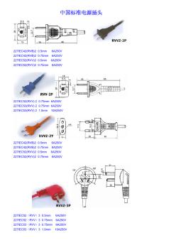 世界各国的插头插座电源线型号标准