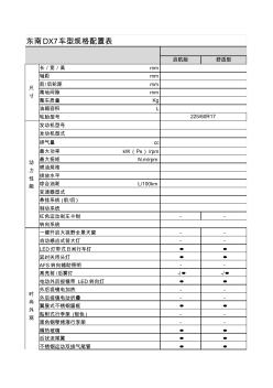 东南汽车DX7车型详细配置表