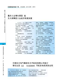 中国东方电气集团东方汽轮机有限公司签订哥伦比亚G31X300MW汽轮发