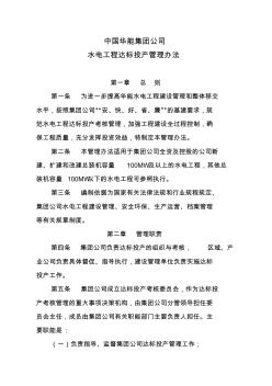 中国华能集团公司水电达标投产管理办法