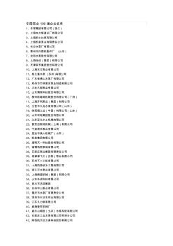 中国泵业100强企业名单