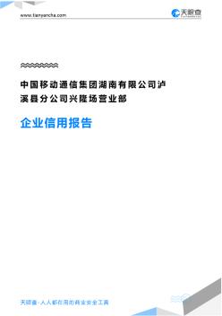 中国移动通信集团湖南有限公司泸溪县分公司兴隆场营业部企业信用报告-天眼查