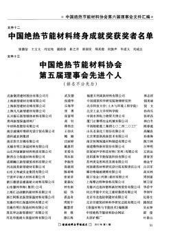 中国绝热节能材料协会第五届理事会先进个人(排名不分先后)