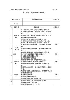 中小型施工机具检查记录表