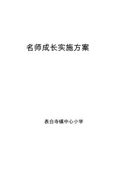 中心小学名师工程实施方案