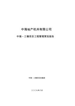 中海三墩项目工程管理策划