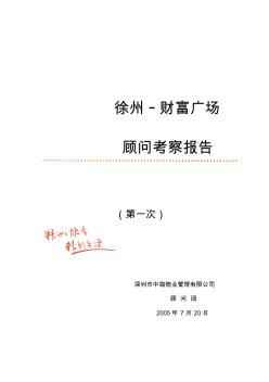 中海物业徐州财富广场顾问考察报告(1)