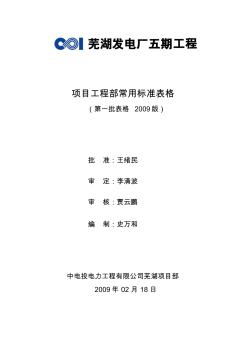 中电投芜湖电厂工程资料常用报审表格表格