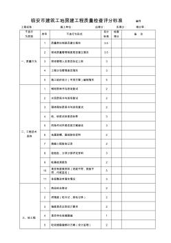 临安市房建工程质量检查评分标准