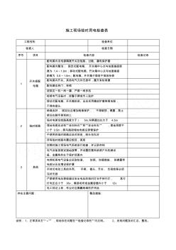 臨時用電檢查表格模板