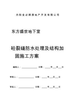 丹阳市东盛地下室混凝土裂缝防水及结构加固施工方案