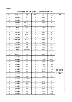 主要施工机械台班∕小时租赁指导单价表 (2)