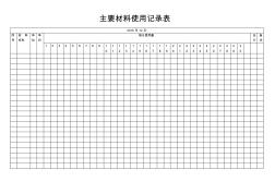 主要材料使用记录表