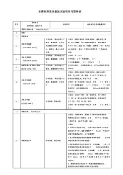 主要材料進(jìn)場復(fù)驗試驗項目與取樣表