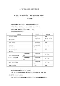 主要部件單元工程安裝質量驗收評定表