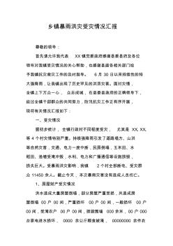 乡镇暴雨洪灾受灾情况汇报