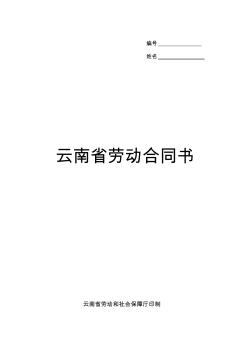 云南省劳动合同标准范本