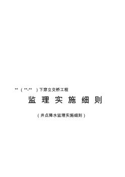 井点降水施工监理细则 (2)