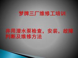 井用潜水泵培训材料