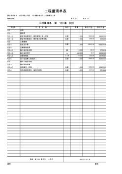 交叉口工程量清单