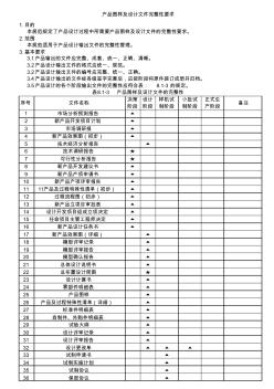 产品图样及设计文件完整性要求