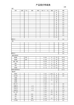 产品报价明细表