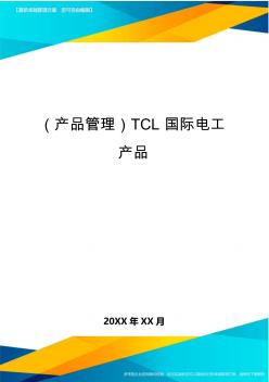 产品管理TCL国际电工产品