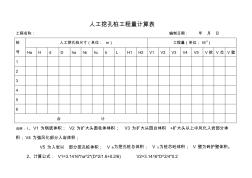 人工挖孔桩工程量计算表及计算公式