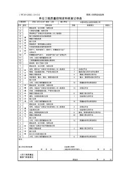 人防水电单位工程质量控制资料核查记录表