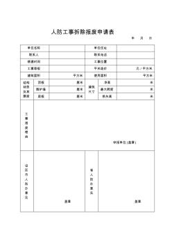 仙游县结合民用建筑修建防空地下室审批表.