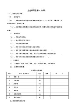 儀表線路施工方案