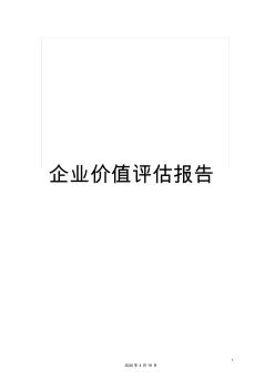 企业价值评估报告